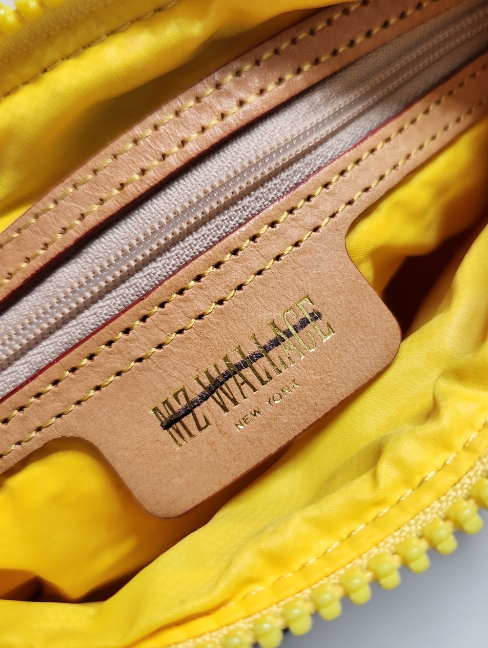 MZ Wallace Yellow Leopard Animal Print Metro Flat Crossbody Purse - Picture 4 of 6